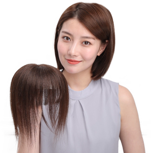 女士递针头顶补发片遮白发自然全