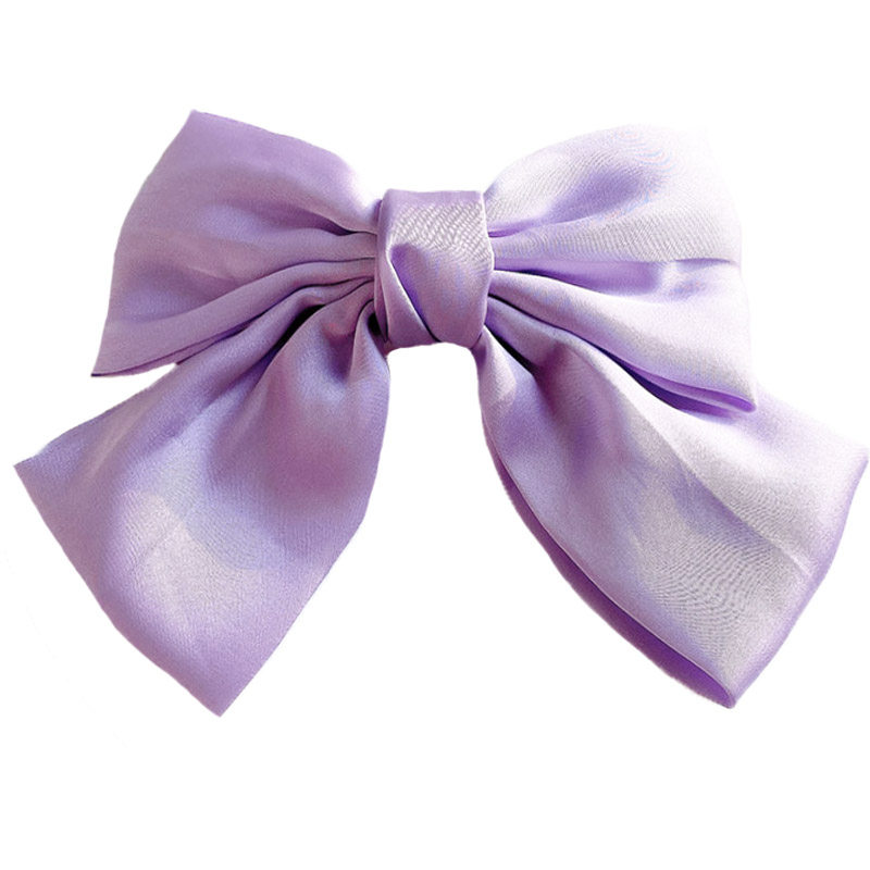 日系香芋紫色大蝴蝶结发夹后脑勺网红头饰顶夹发卡少女弹簧夹 - 哈韩