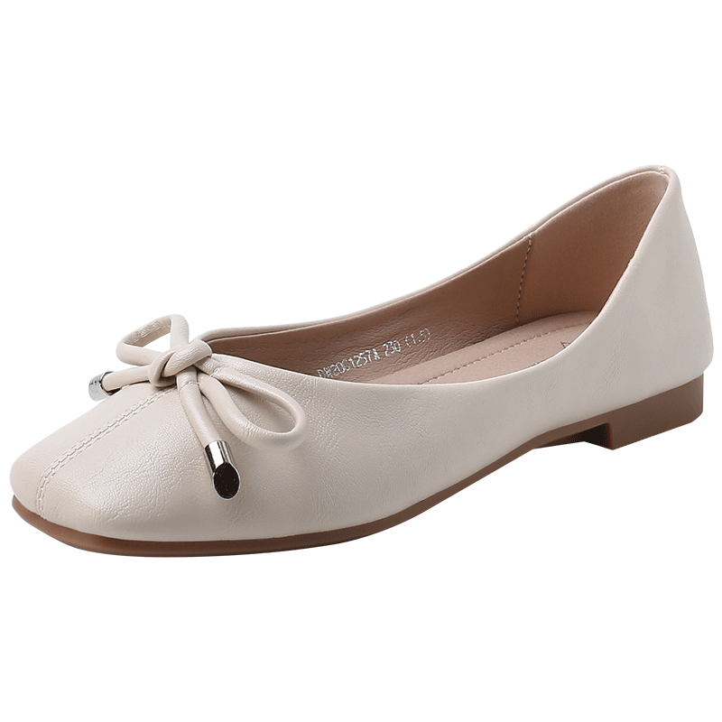 大东2020新款春夏季甜美低跟方跟套脚蝴蝶结浅口鞋女鞋1257 - dusto