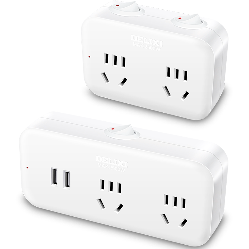 德力西插座转换器 魔方插头插排插线板usb多功能家用插座面板多孔