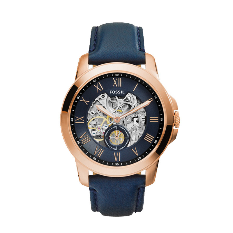 现货fossil手表皮带休闲镂空自动机械表me3054me3052me3055男表