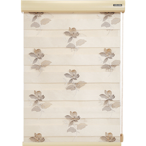 美尔耐刺绣双层升降遮光布卷帘窗帘