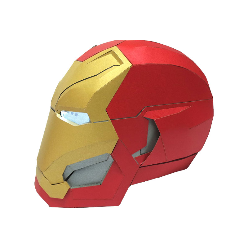 复仇者联盟钢铁侠头套头盔可戴纸模面具手工成人拍照活动道具抖音