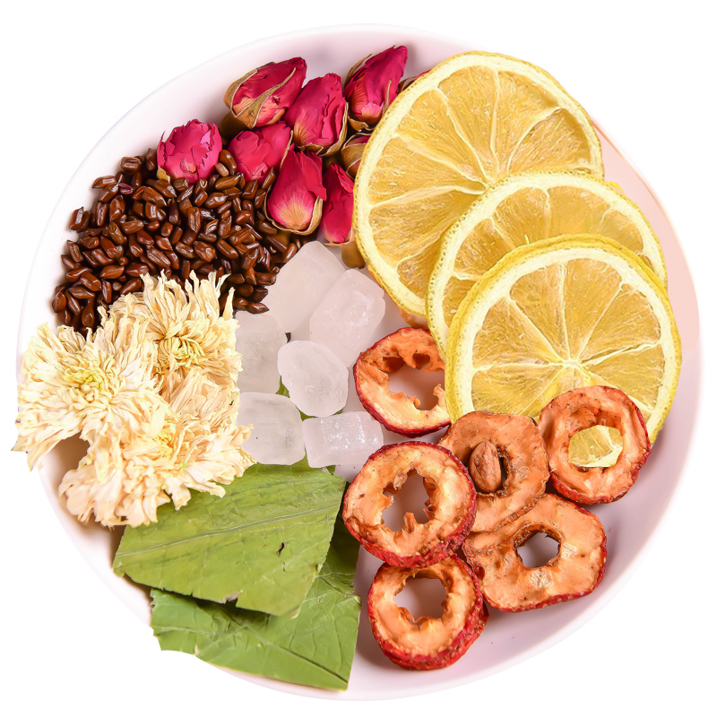 柠檬干荷叶茶山楂决明子菊花玫瑰减组合茶天然养生泡水收身肥花茶