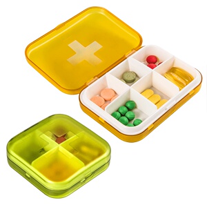 小药盒便携女一周分装药盒随身收纳分药盒迷你药品丸盒子密封薬盒