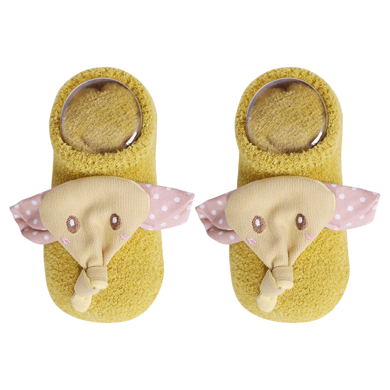 婴儿袜子秋冬ins卡通大象萌袜新生儿幼儿保暖短袜宝宝防滑地板袜