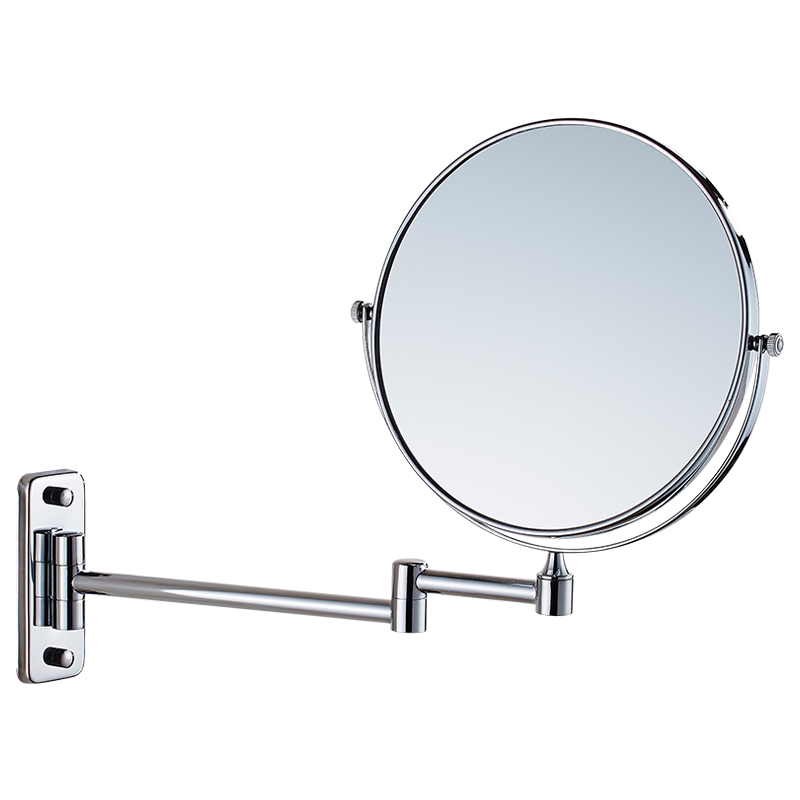 免打孔酒店浴室壁挂式镜子化妆镜卫生间贴墙可折叠伸缩放大双面女