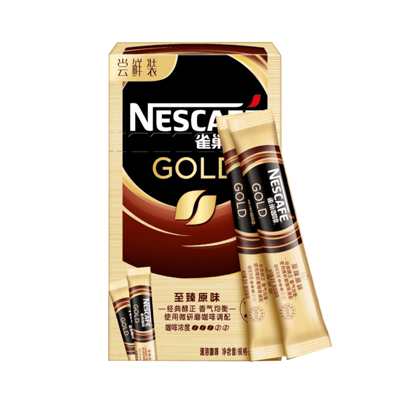 雀巢法国进口金牌速溶冻干纯黑咖啡2g*6条空气咖啡便携小条装健身