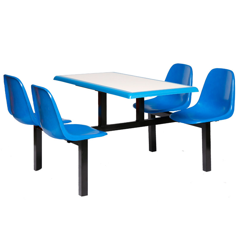 公司食堂餐桌椅4人连体单位员工食堂餐桌 学校学生餐厅餐桌椅组合