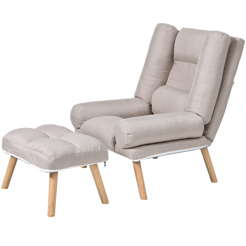 初木懒人沙发休闲折叠椅简易单人沙发椅北欧卧室阳台躺椅小户型