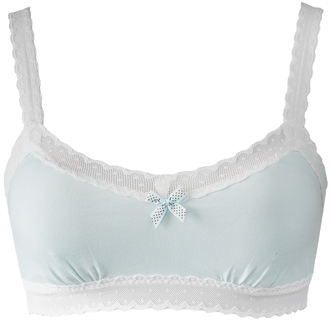 曼妮芬发育期少女文胸 蕾丝吊带棉质无痕背心可插垫无排扣内衣女