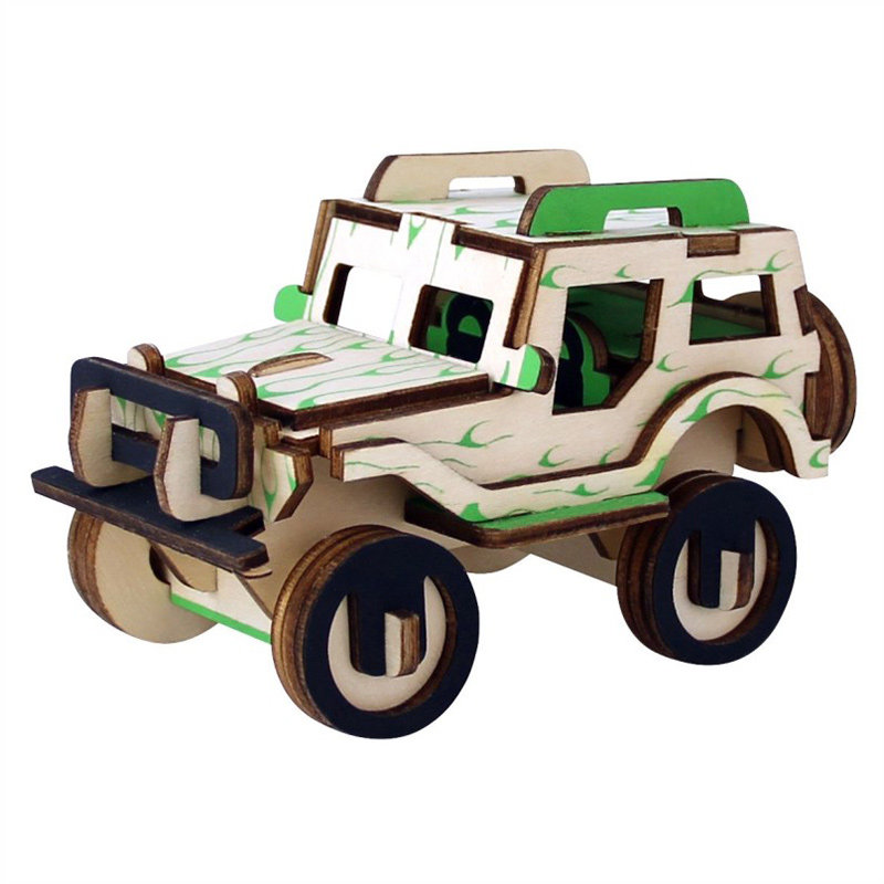 儿童木质拼图立体3d模型男女孩益智力开发手工拼装玩具积木制拼图