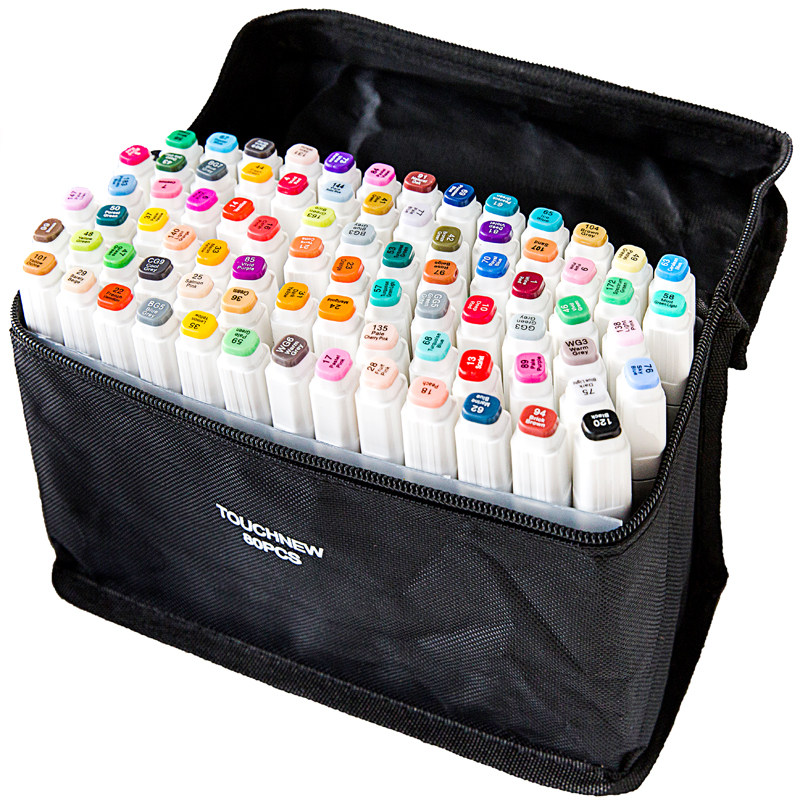 touchfive马克笔5代白色套装水彩笔双头油性美术动漫设计学生专用