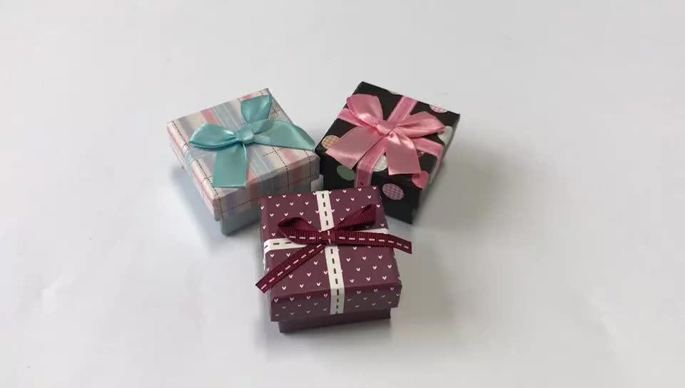wholesale small fancy paper packaging bow gift box