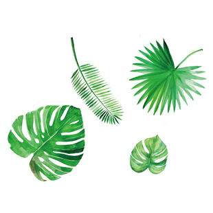 植物绿叶墙贴纸创意卧室温馨小清新房间墙面装饰背景墙上贴画自粘 券