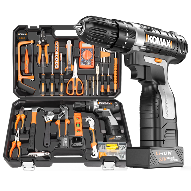 科麦斯家用工具箱多功能 维修工具套装组合电钻五金万用电动德国