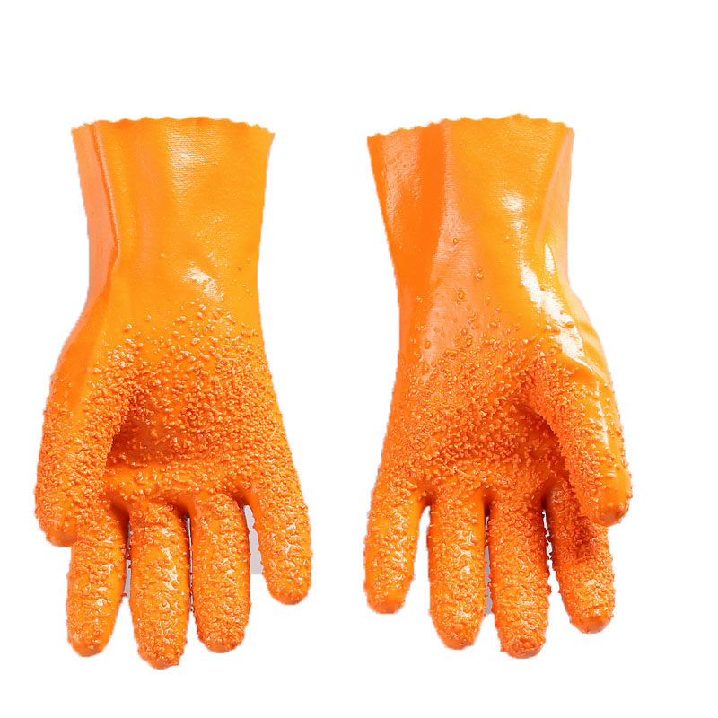止滑手套颗粒防水防滑工作耐磨防油浸塑杀鱼橡胶止滑加厚劳保手套