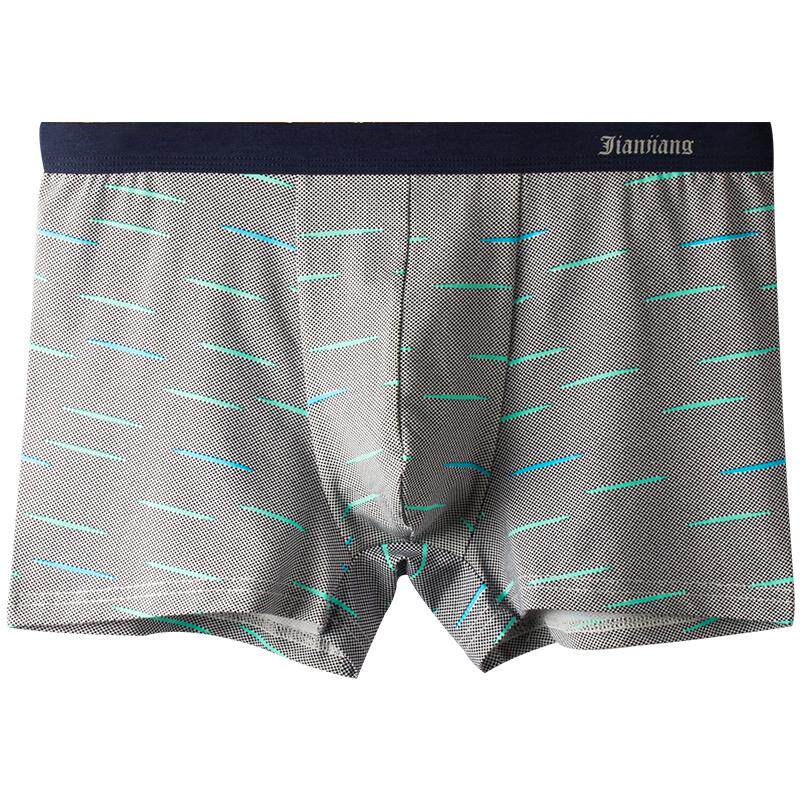 健将男士内裤弹力棉宽松透气平角裤双层内档运动粘纤四角裤短裤男