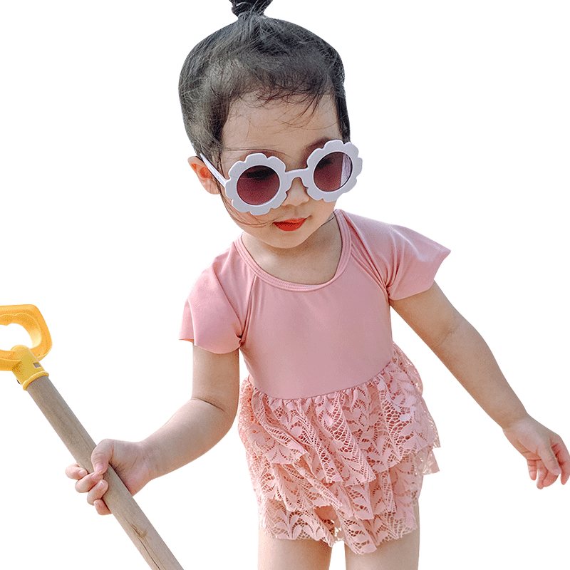 儿童泳衣女童小女孩可爱裙式游泳衣宝宝婴儿连体小童公主比基尼