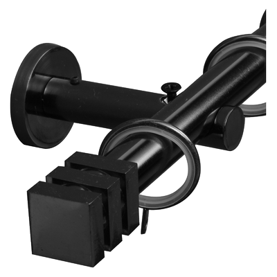 隆特窗饰 新款亚光黑色窗帘杆单杆窗帘轨道罗马杆双杆子静音窗轨