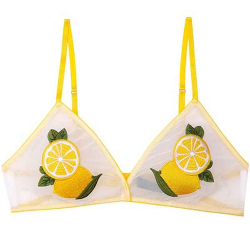 倩莉夫人菠萝花朵网纱刺绣夏季少女超薄内衣女无钢圈薄款 - 倩莉夫人