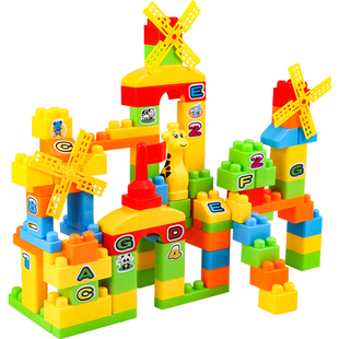 积木拼装玩具益智小孩男孩拼图宝宝大颗粒儿童智力大号塑料插3岁