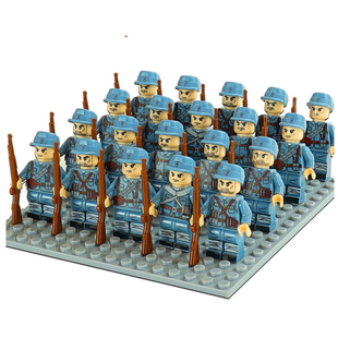 乐高军事积木人仔二战德军日军八路军士兵人偶模型男孩子拼装玩具