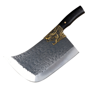 龙头"大砍骨刀 不锈钢手工古法锻造专业砍骨王 家庭厨房菜刀