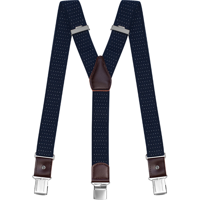 男式背带男吊带裤子男士西装西裤复古松紧夹潮黑色背带夹吊裤带 - kai