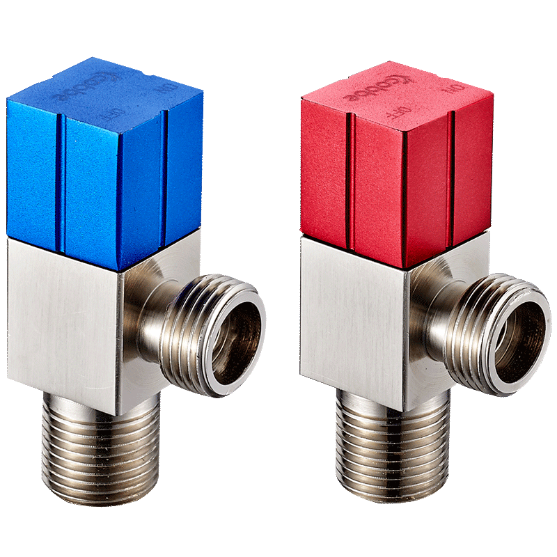 卡贝加长三角阀全铜冷热水家用阀门热水器开关止水阀一进二出角阀