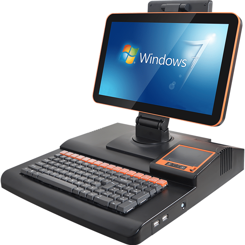 奥家收银机一体机超市便利店小型带称重餐饮母婴药店收银台电脑收钱扫