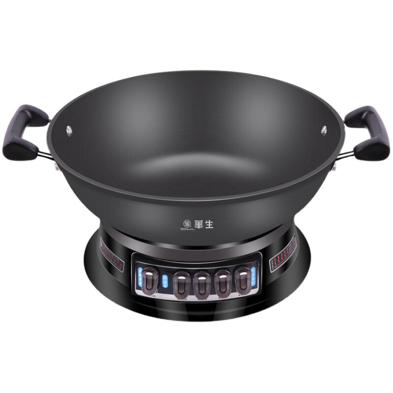 华生电炒锅家用多功能电热锅铸铁蒸煮炖蒸一体式大容量电炒菜炒祸