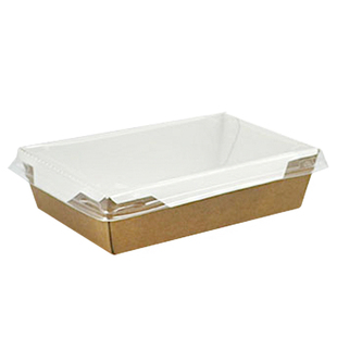 白卡纸牛皮纸餐盒带盖食物外卖盒一次性打包盒意面沙拉盒送封条包