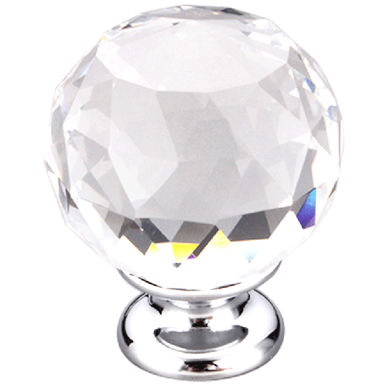 水晶拉手单孔欧式柜门抽屉钻石把手橱柜现代门透明圆球形拉手北欧