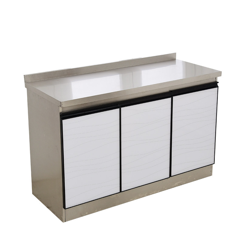 不锈钢台面简易橱柜厨房灶台柜水槽柜洗菜洗碗柜餐边柜碗柜经济型