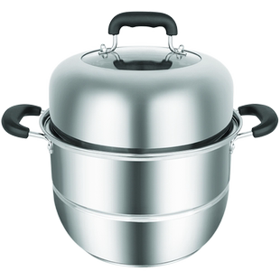 欧顿蒸锅 304不锈钢3层32cm 双层复底加厚 三层通用 多层家用锅具