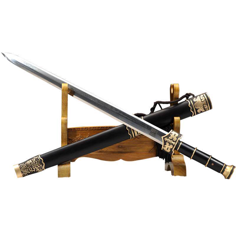 龙泉拙匠宝剑越王剑花纹钢一体汉剑重剑硬剑长刀剑冷兵器未开刃