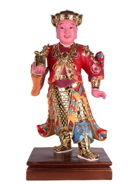 关平周仓护法神像 周仓关平像 关公副将护法树脂敦煌彩家用摆件