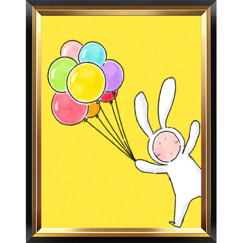 diy数字油画油彩画画儿童卡通动漫兔子手绘填色手工填充涂色解闷