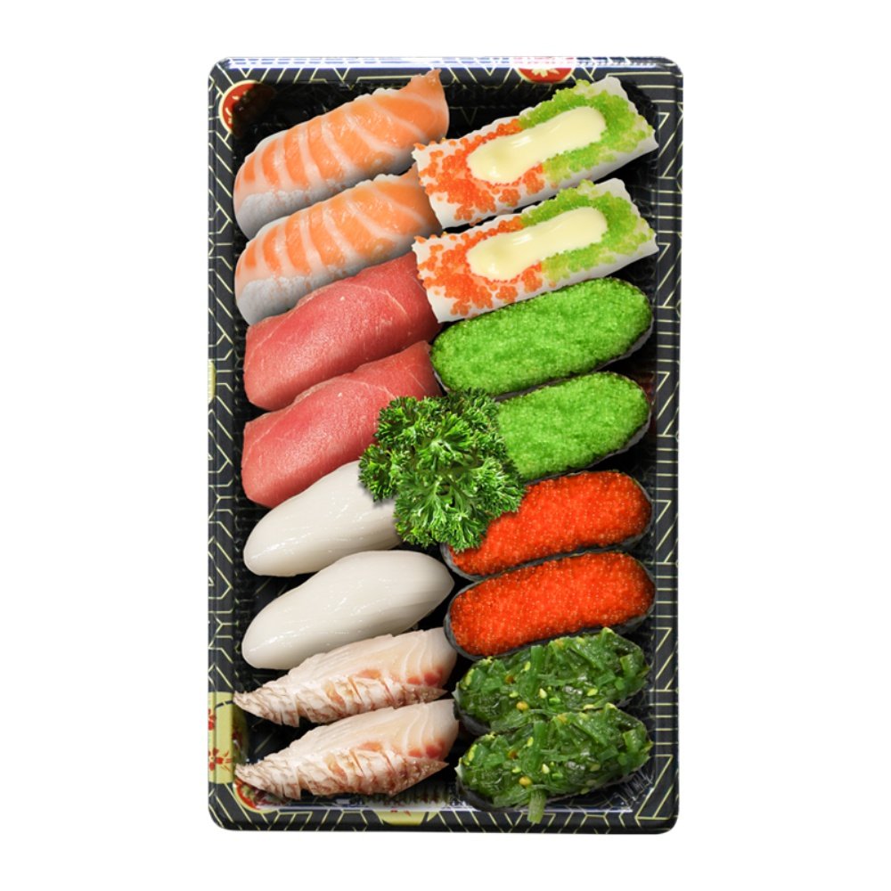 三泽日式一次性商用外卖寿司盒子带盖刺身长方形印花打包盒包装盒