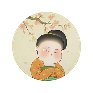 鹿想ideer胖脸吉祥唐仕女圆鼠标垫小电脑周边古风博物馆文创礼物