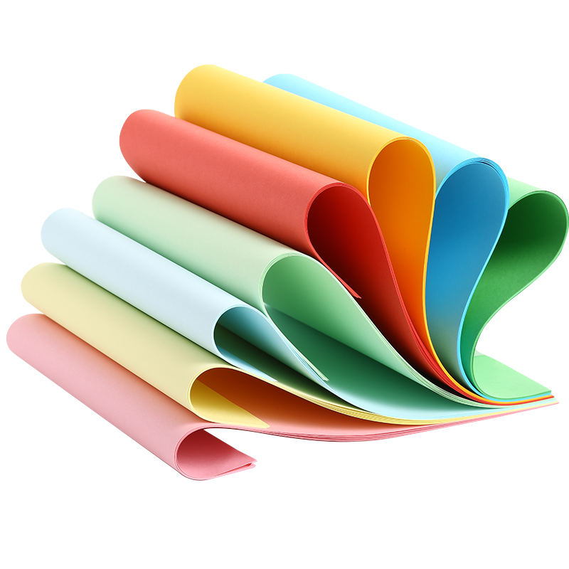 张厚粉色黄蓝色红色彩色学生手工纸白纸折纸彩打纸黑色混色a4纸红纸