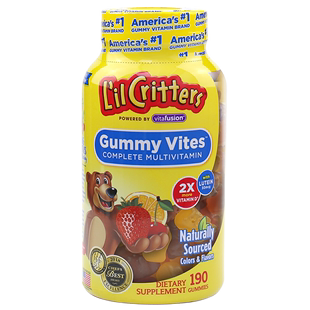 丽贵lilcritters进口小熊软糖宝宝vc儿童复合多种维生素vd美国d3