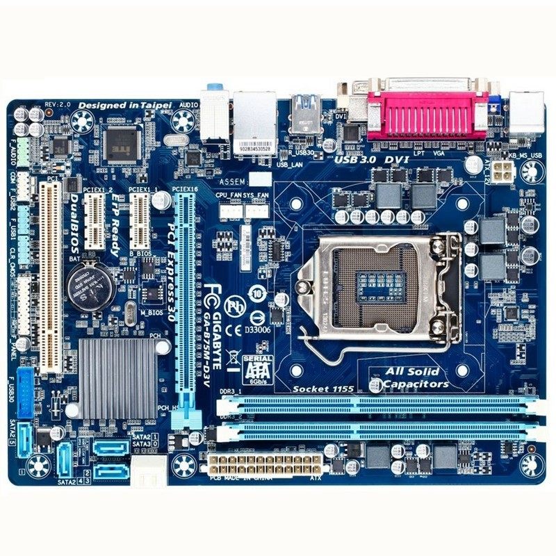 gigabyte/技嘉b75m-d3v b75主板lga1155针 h61/h67/ h77 z77大板