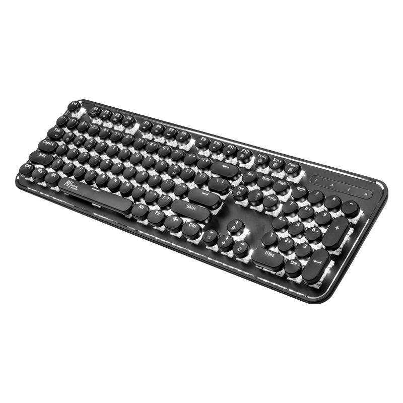 rk960蒸汽朋克版蓝牙机械键盘无线苹果mac安卓ipad手机电脑笔记本通用