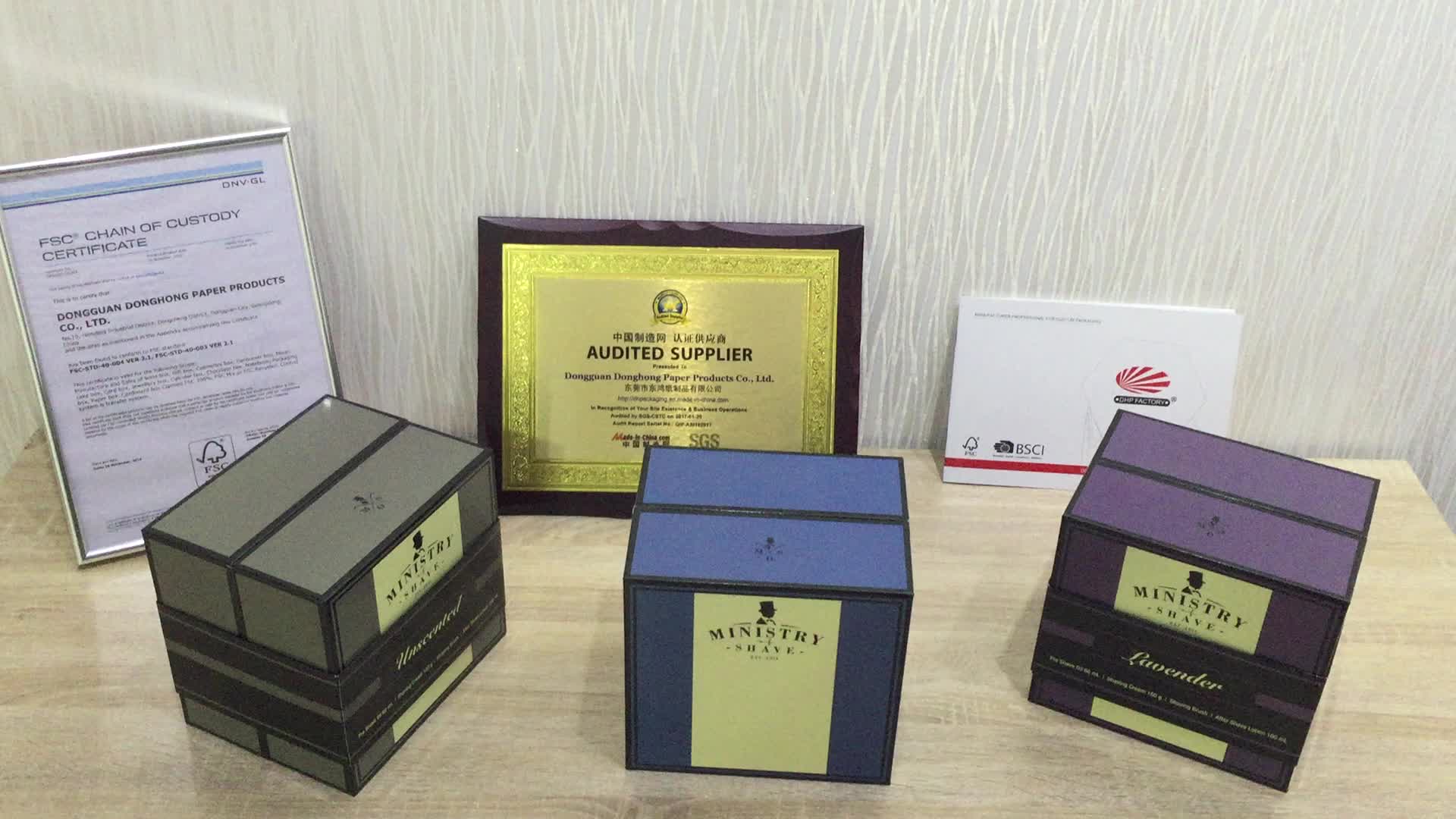 luxury design paper gift packaging custom rigid cardboard box