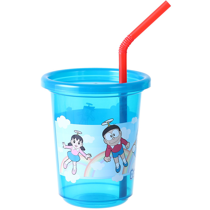 日本lec吸管杯儿童水杯果汁带盖幼儿园卡通可爱鸭嘴杯宝宝吸管杯
