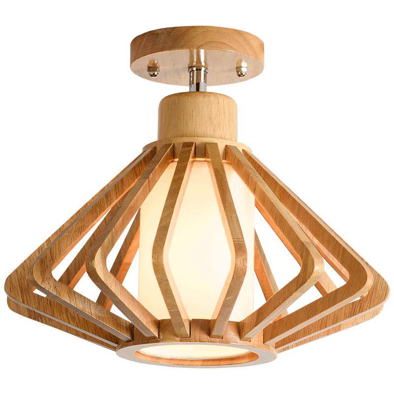 日式吸顶灯个性实木灯北欧木质灯具木艺灯入户走廊过道创意玄关灯