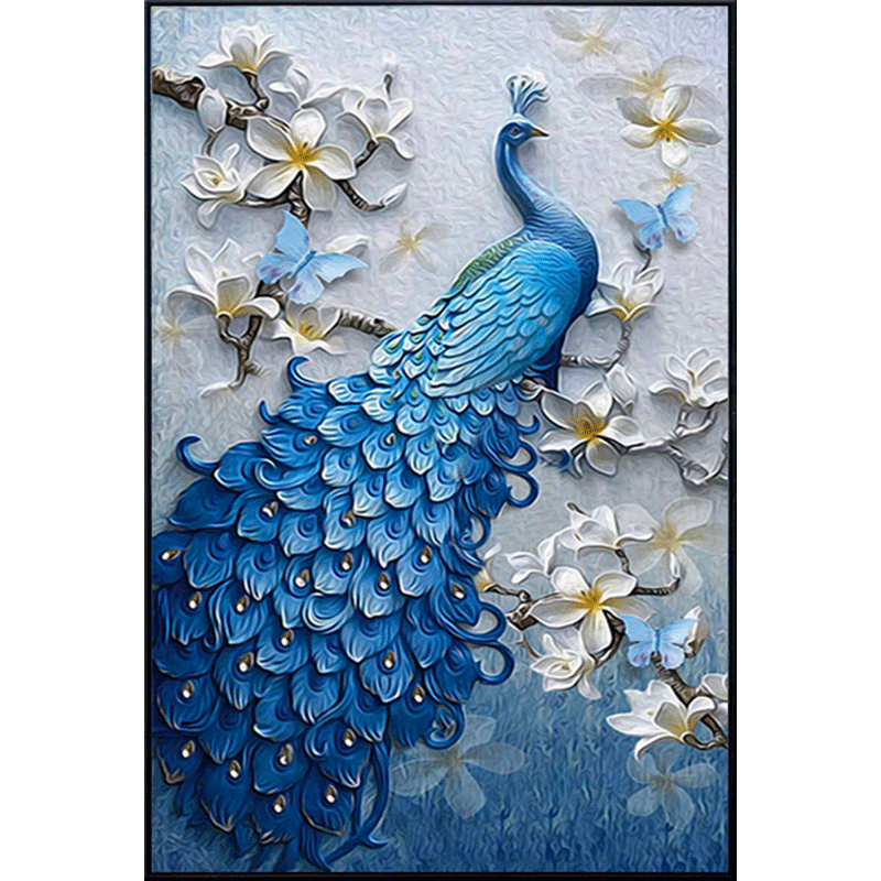 满钻钻石画5d新款客厅2019贴钻十字绣孔雀玄关手工点钻砖石秀2020