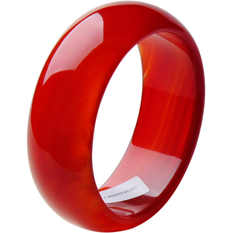 慕溪源天然红玛瑙手镯女玉镯子红色手镯玉髓玛瑙镯子细条女款